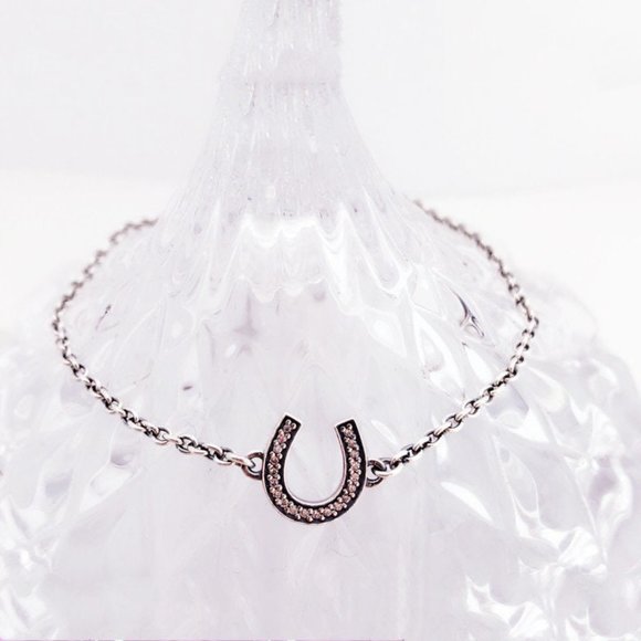 Authentic Pandora Silver Symbol Of Luck Horseshoe - Picture 1 of 2